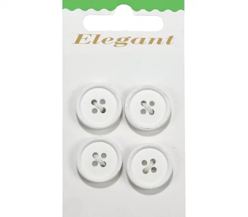 Пуговицы Disboton, 18 мм, 4 отв., пластик, 4 шт, белый