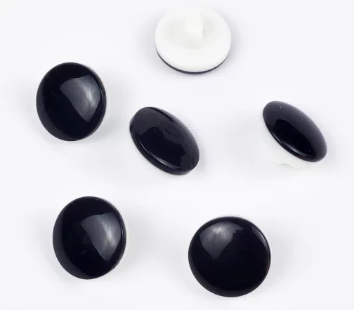 Пуговицы, Union Knopf, "Цвет на белом", на ножке, пластик, цвет черный, 14 мм