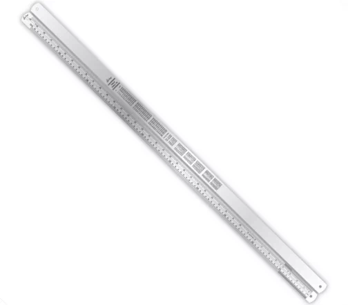 NL4166 Метр с градацией в см и дюймах, металл, 100х3см, Hemline