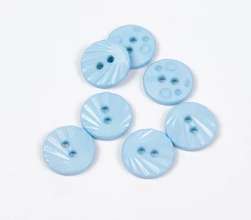 Пуговица DILL, 2 отв., пластик, цвет голубой, 13 мм