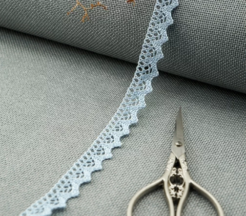 Кружево плетеное GOODMAN, ширина 12 мм, уп./5 м, цвет голубой