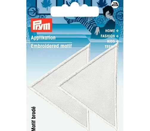 925467 Термоаппликация "Треугольники большие" 6х5 см, белый цв., 2шт., Prym