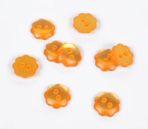Пуговицы, Union Knopf, "Ромашка", 2 отверстия, пластик, цвет оранжевый, 11 мм