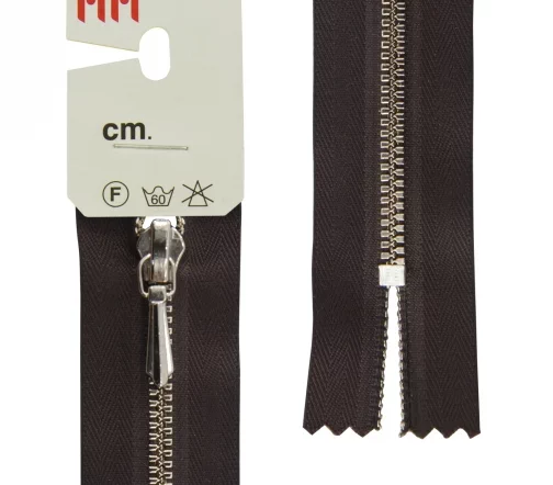 Молния RiRi металл, Ni, слайдер Tropf, 3 мм, неразъёмная, 18 см, цвет 2226, темный шоколад