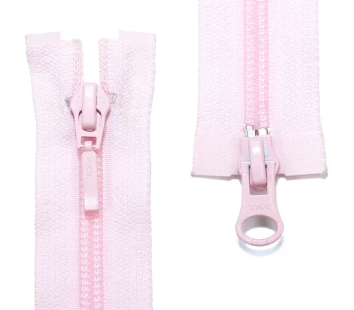 Молния YKK спираль разъёмная, 2 замка, 55см, 5мм, цвет 512, светло-розовый