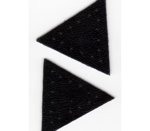 Заплатка "Треугольник" искусственная кожа с перфорацией, 2 шт., цвет черный, 3,5х3 см