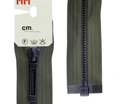 Молния RiRi "Топ" металл разъёмная, 1 замок 6мм 60см, подвеска STAB, цепь Bl, цвет 2816, темный хаки