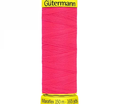 Нить Maraflex для трикотажа, 150м, 100% п/э, цвет 3837 неоновый розовый, Gutermann 777000
