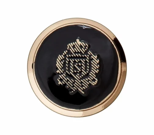 Пуговица, Union Knopf, "Гербовая", на ножке, металл, цв.черный, 18мм, 453447-018-0080