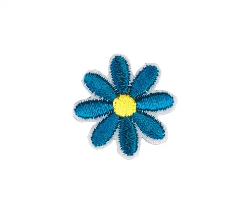 Термонаклейка HKM "Цветок 8 лепестков синий", 2,3 х 2,3 см