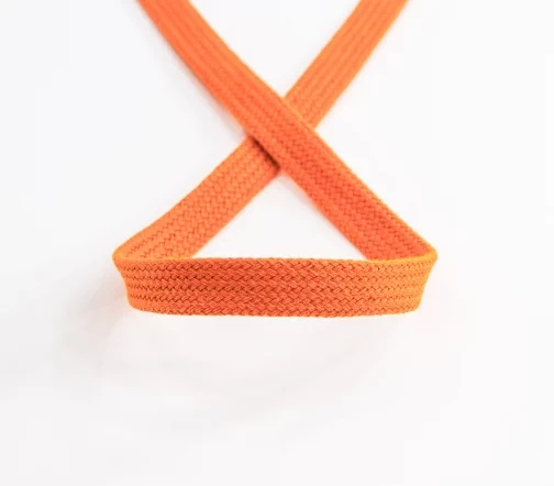 Шнур PEGA плоский хлопковый, цвет оранжевый, 12 мм