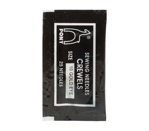 Иглы ручные для шитья и вышивания Crewels с золотым ушком, № 10, 25 шт., PONY 04160