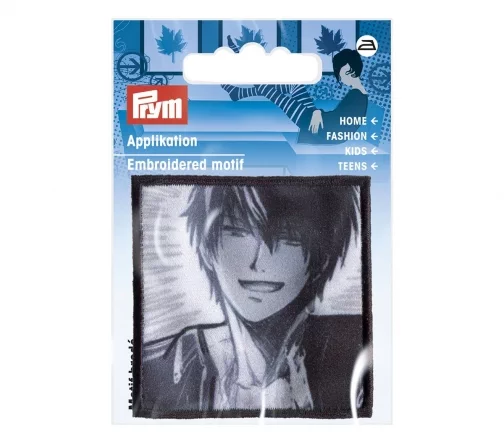 926087 Термоаппликация "Юноша K-Pop в черно-белом цвете" 5,5х5,5 см, Prym