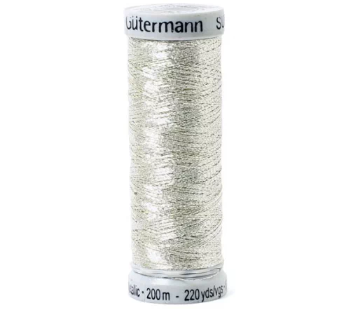 Нить Sulky отделочная металлик, 200м, цвет 7001 серебро, Gutermann 709760