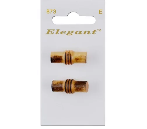 Пуговицы Elegant, арт. 873 H, на ножке, 25 мм, дерево, 2 шт., бежевый