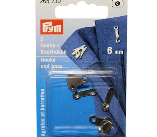 265230 Крючки для брюк и юбок с дугой (сталь), серебристый цв., 6 мм, 2шт., Prym