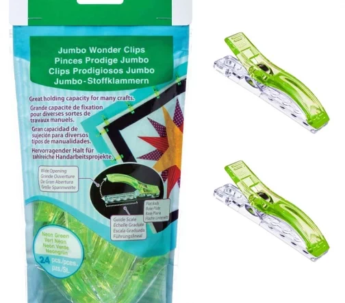 3182 Чудо-клипсы большие, 24 шт., цвет зеленый неоновый, Clover