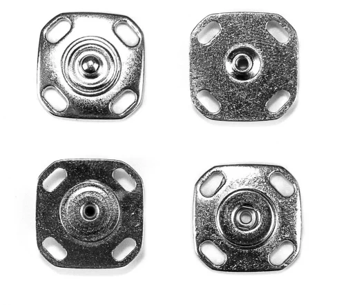 Кнопка квадрат пришивная, металл, 17мм, цвет серебро, M882-17-1