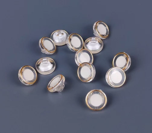 Пуговица Union Knopf, на ножке, пластик, цвет белый/прозрачный, 11 мм