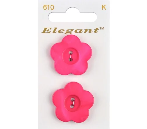 Пуговицы, Elegant, арт. 610 J, 2 отв., 25 мм, пластик, 2 шт.