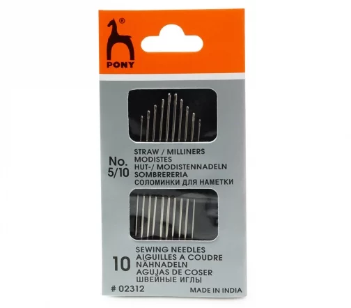 Иглы ручные для шитья шляпные, № 5-10, 10 шт., PONY 02312