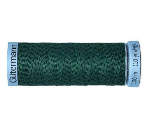 Нить Silk S303 для тонких швов, 100м, 100% шелк, цвет 869 глубокий сине-зеленый, Gutermann 744590