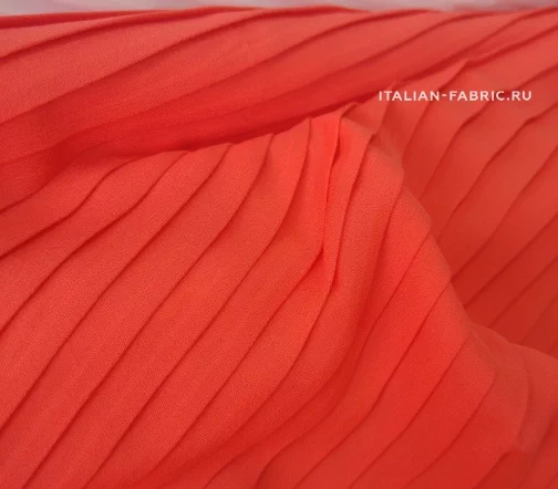 Плиссе креп, цвет коралл, 01726-5