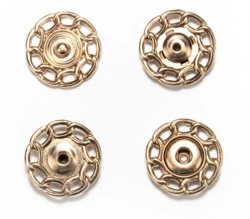 Кнопки ажурные, металл, пришивные, 21 мм, цвет золото, 03-G-21