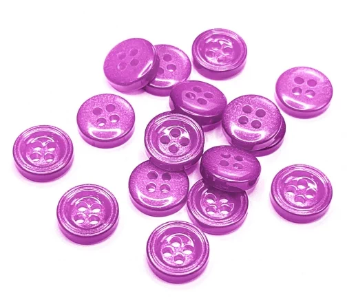 Пуговица рубашечная, 4 отв., 11 мм, пластик, цвет светло-фиолетовый, DRN0050-11-172