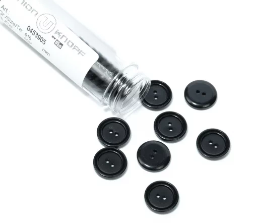 Пуговица Union Knopf, 2 отв., пластик, цвет черный, 15 мм