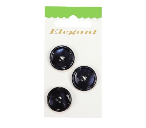 Пуговицы Disboton, 20 мм, 4 отв., пластик, 3 шт., черно-синий