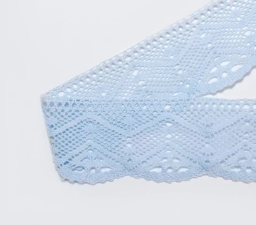 Мерсеризованное кружево IEMESA, ширина 58 мм, цвет светло-голубой