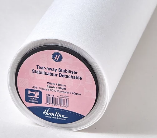 HN114 Флизелин отрывной, 40 г/м2, белый, Hemline