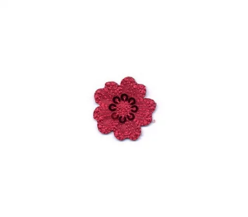 Термоаппликация "Цветок с пайетками красный", d 3 см, 569471.H