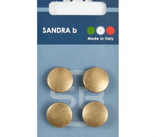 Пуговицы Sandra, на ножке, 15 мм, металл, 4 шт., медь, арт. CARD218