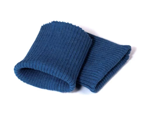 Манжеты трикотаж, полушерсть, цвет серо-голубой меланж, 124-128