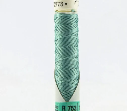 Нить Silk R 753 для фасонных швов, 10м, 100% шелк, цвет 924 аквамарин.нейтральный, Gutermann 703184