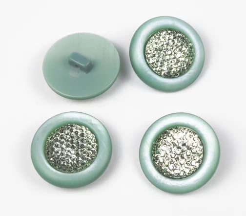 Пуговицы, Union Knopf, на ножке, пластик, цвет мятный, 25 мм