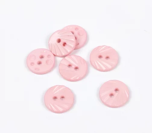 Пуговица DILL, 2 отв., пластик, цвет розовый, 13 мм