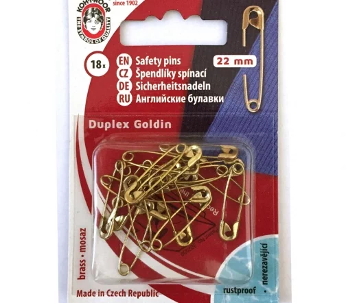 Булавки английские Koh-i-Noor, металл, 22 мм, 18 шт., цвет золото, 22040265