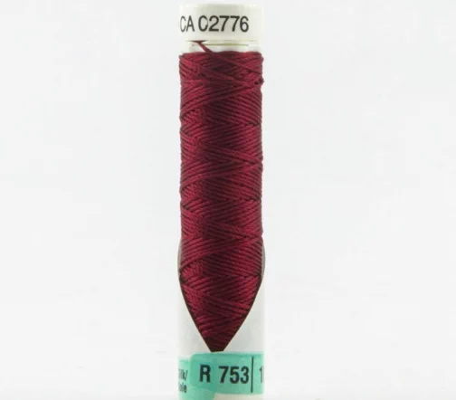 Нить Silk R 753 для фасонных швов, 10м, 100% шелк, цвет 368 бордо, Gutermann 703184