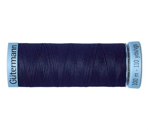 Нить Silk S303 для тонких швов, 100м, 100% шелк, цвет 711 т.т.синий, Gutermann 744590
