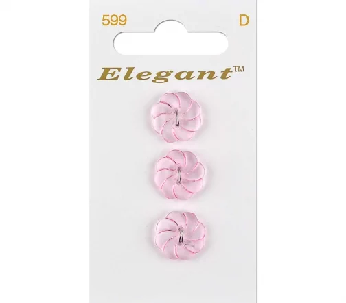 Пуговицы, Elegant, арт. 599 F, 2 отв., 13 мм, пластик, 3 шт.