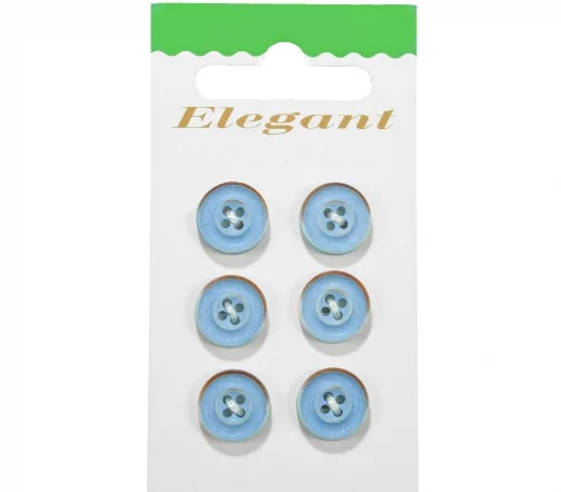 Пуговицы Disboton, 13 мм, 4 отв., пластик, 6 шт., голубой