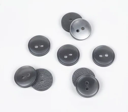 Пуговица, Union Knopf, 2 отв., пластик, цвет темно-серый, 12 мм, 79075