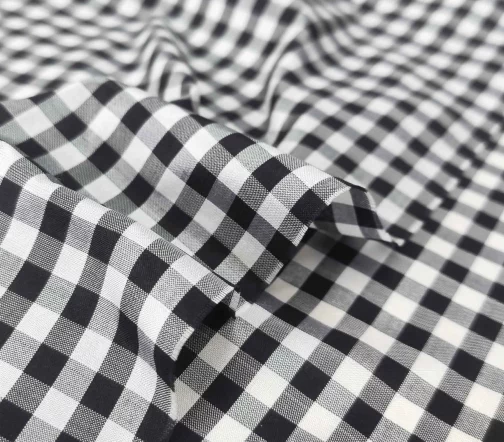 Шелковая тафта в черно-белую клетку, 01404