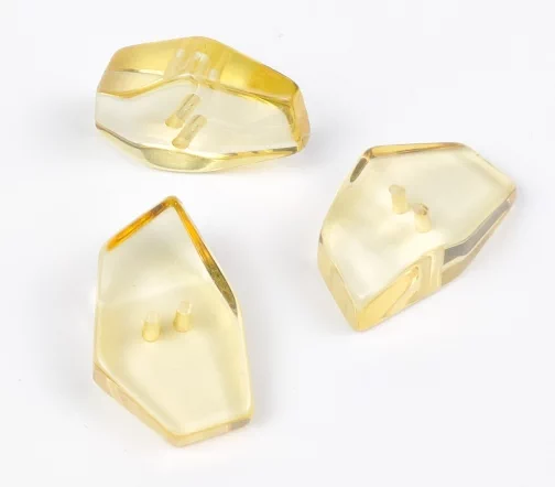 Пуговицы, Union Knopf, "Многоугольник", 2 отв., пластик, цвет желтый, 30 мм