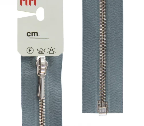 Молния RiRi металл, Ni, слайдер Tropf, 3 мм, разъёмная 1 замок, 60см, цвет 2119, серый