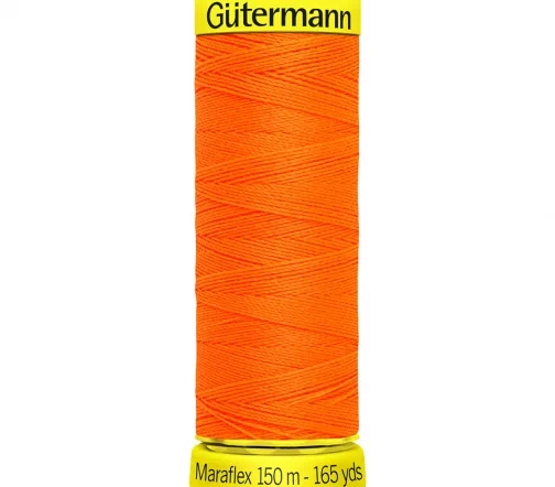 Нить Maraflex для трикотажа, 150м, 100% п/э, цвет 3871 неоновый оранжевый, Gutermann 777000