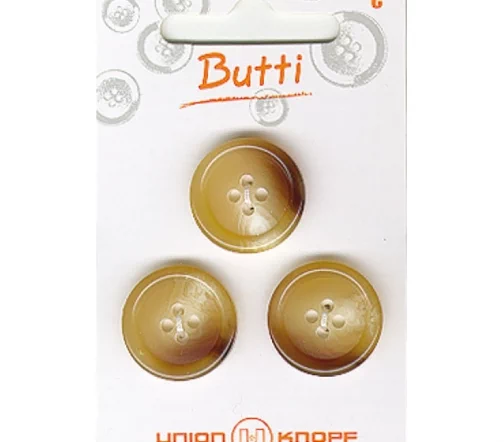 Пуговицы, Union Knopf, 4 отв., пластик, цв. бежевый, 20 мм, 3 шт., 79020